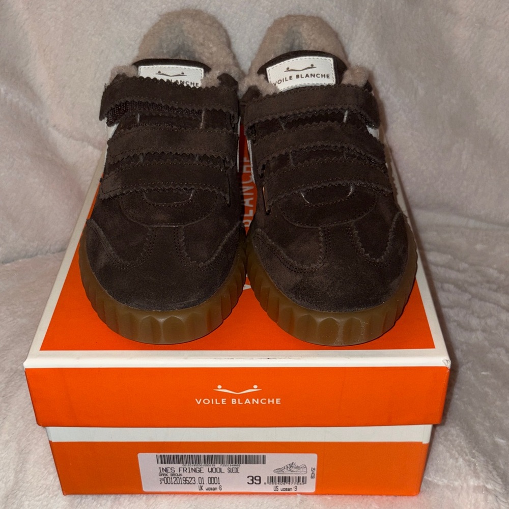 NWT VOILE BLANCHE Ines Fringe Sneakers in Dark Brown - Picture 7 of 15